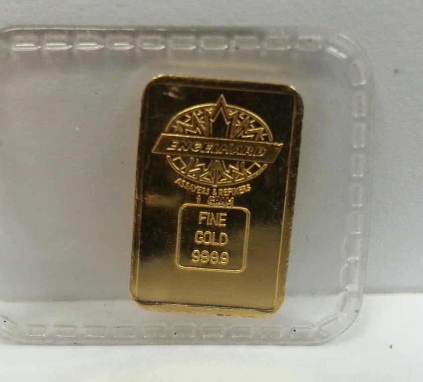 1 Gram Engelhard Gold Bar .9999 Bullion Partners of Canada