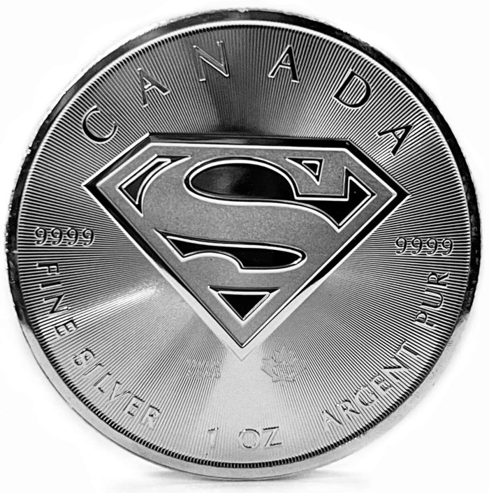 1 oz RCM Superman Silver Rounds .9999