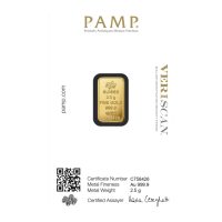 2.5 gram PAMP Suisse Gold Bar .9999 - Image 2