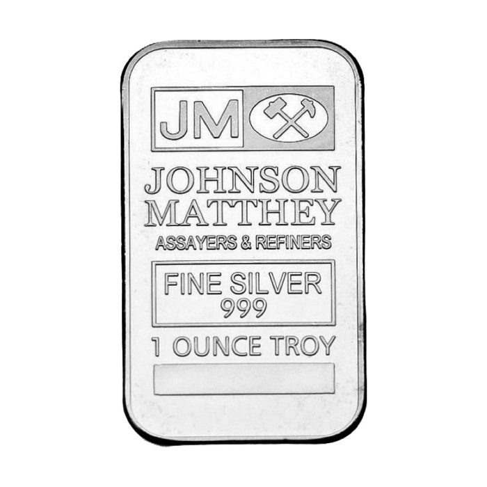1 oz Pre-Owned JM Silver Bar .999